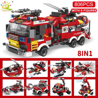 City 8 in 1 Fire Fighting Building Blocks - Sticky Balls Boutique